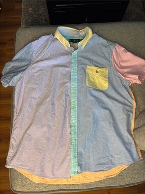 Polo Ralph Lauren Oxford Colourblock Short Sleeve Fun Shirt